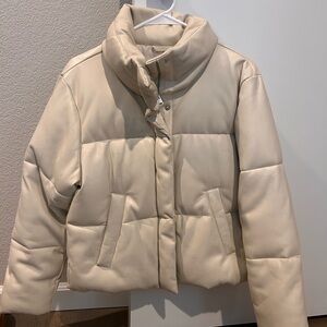 Abercrombie & Fitch Women's Beige Puffer Jacket